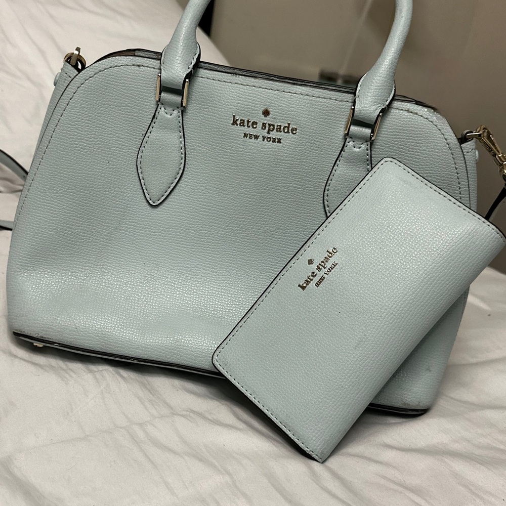 kate spade Mint Green Dome Satchel with Wallet